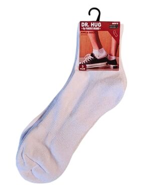Men's White Ankle Athletic Socks - 3 Pack